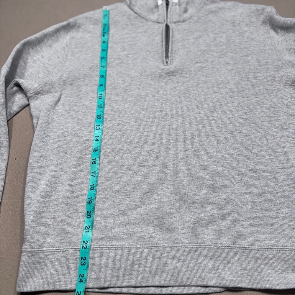 Lands' End Men's Light Gray Quarter Zip-Up Sweater - Picture 7 of 9